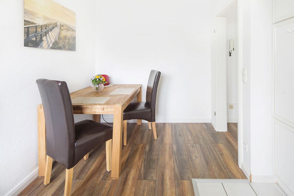 Essbereich im Appartement der Pension Essbereich für das gemütliche Frühstück zu zweit
